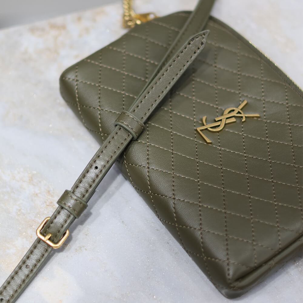 YSL Gaby zipped pouch in quilted lambskin