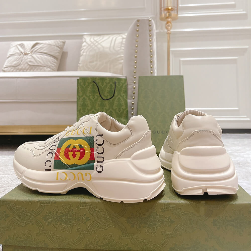 Rhyton Gucci logo leather sneaker