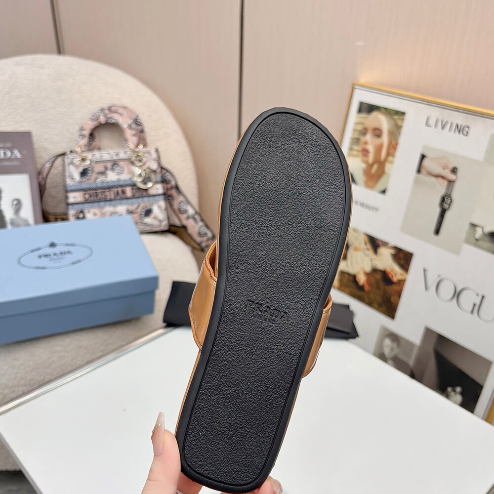 Prada Brushed leather thong sandals