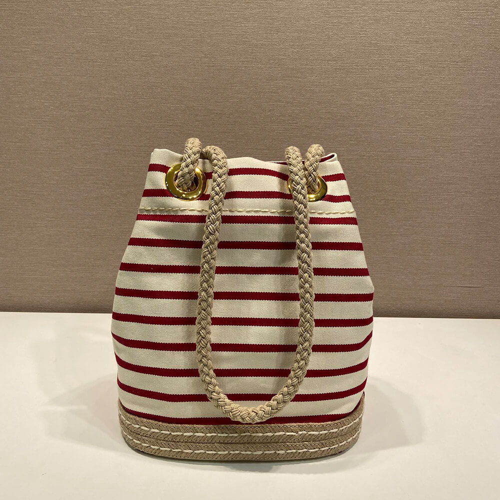 Prada Mariner small striped fabric bucket bag