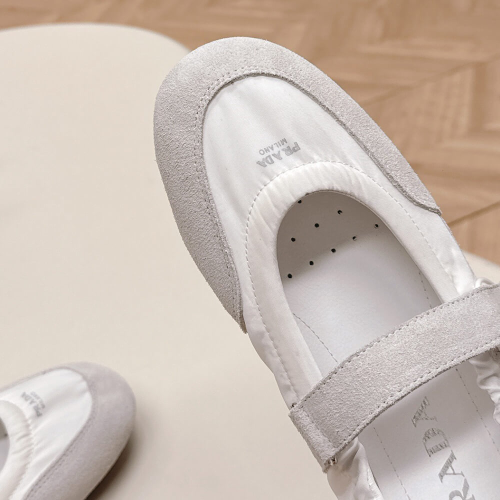 PRADA Re-Nylon and suede ballet flats