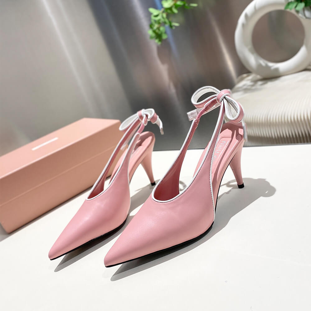 MiuMiu Nappa leather slingback pumps