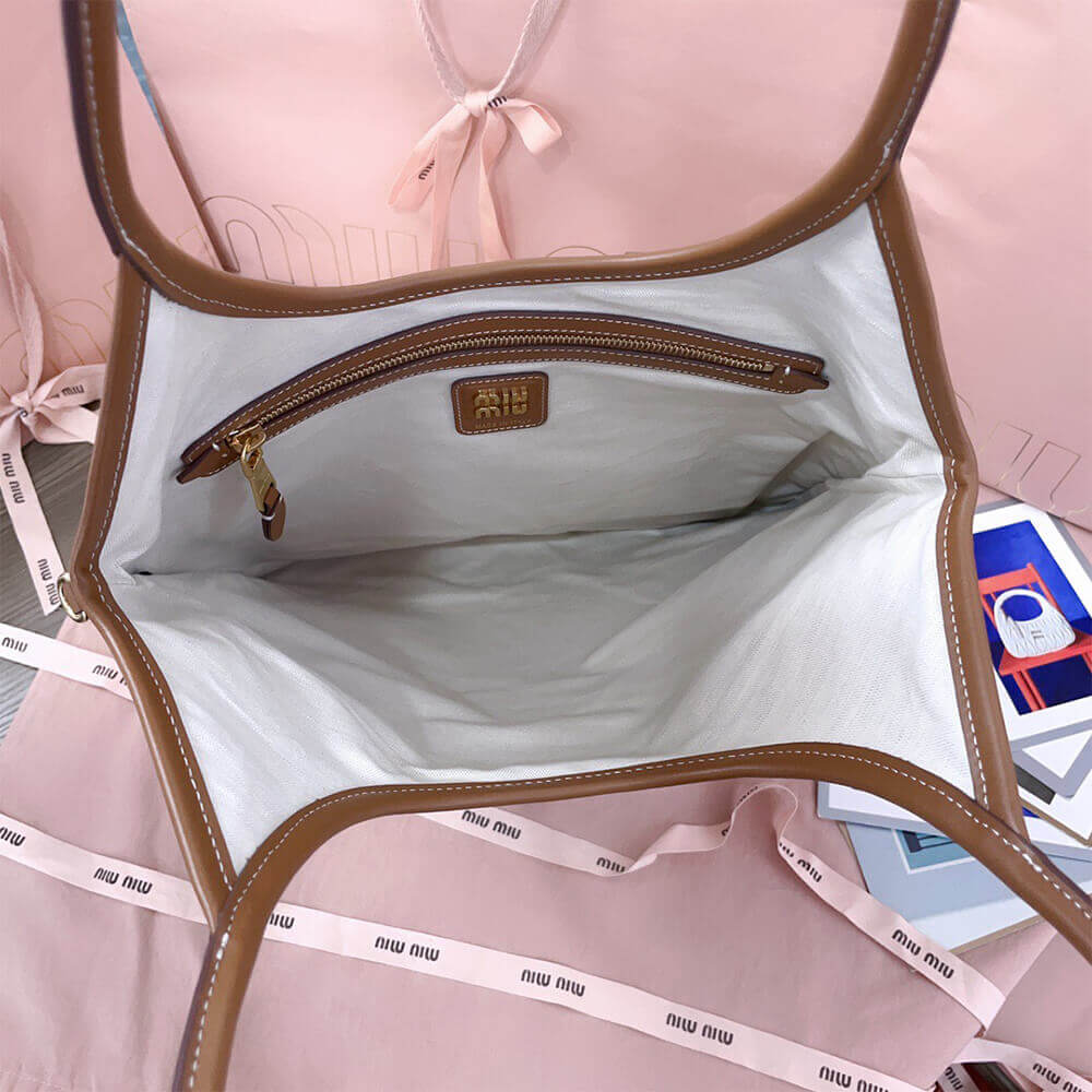 MIUMIU REGULAR IVY canvas and leather bag(HIGH-END GRADE)