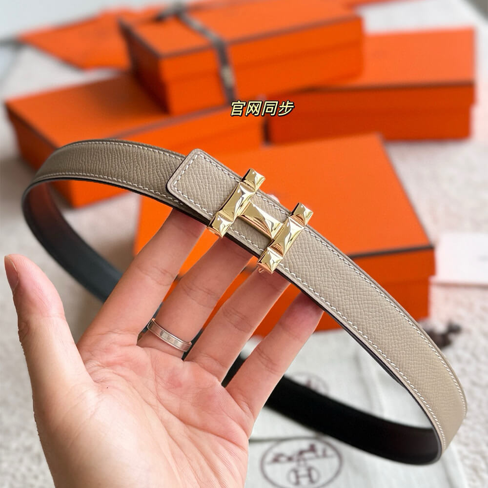 H Infini belt buckle   Reversible leather strap 24 mm