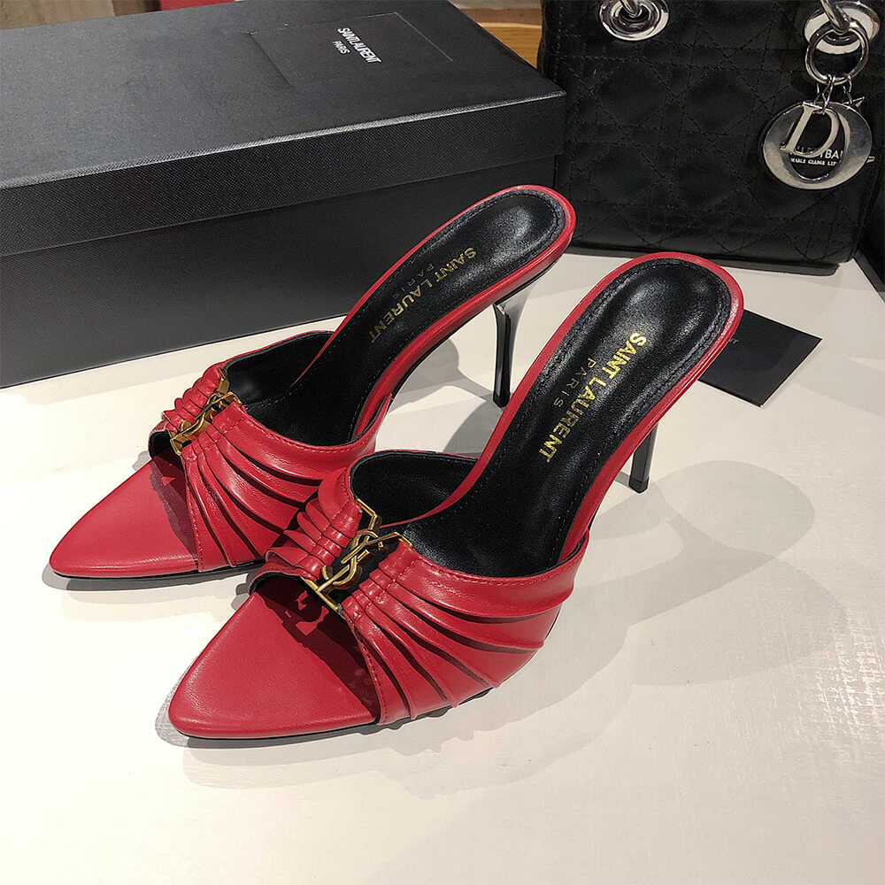 YSL  BABYLONE MULES IN SMOOTH LEATHER