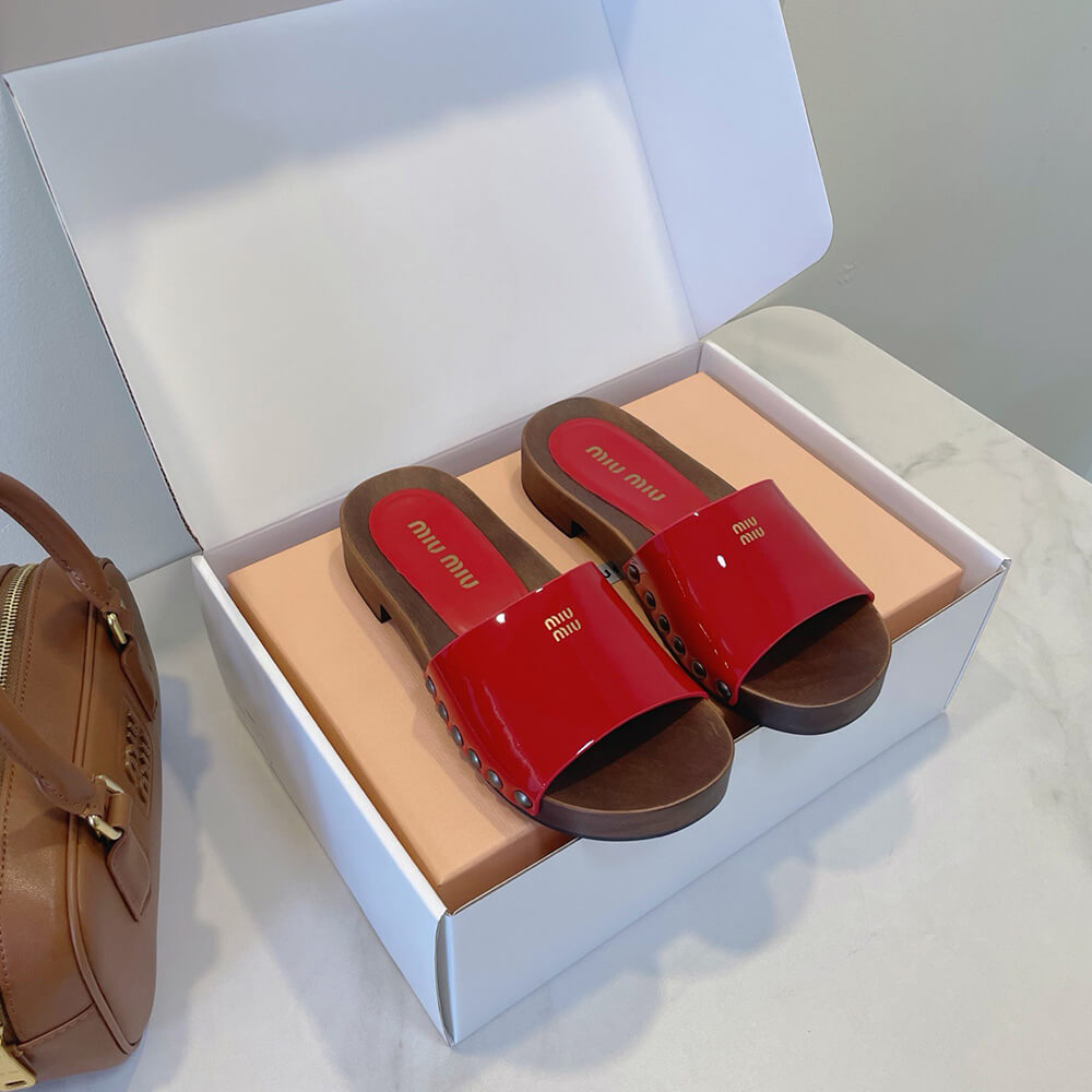 MiuMiu Patent leather clogs