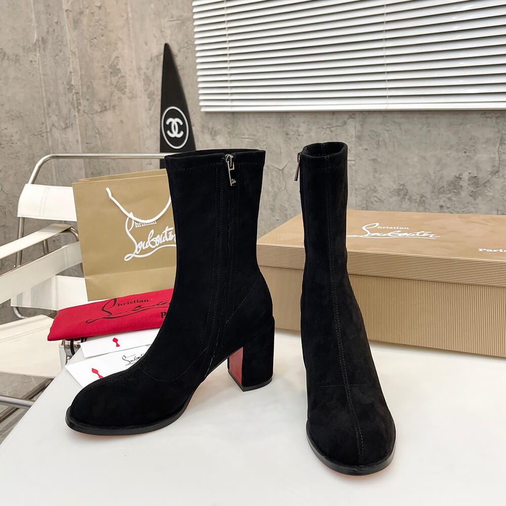 Christian Louboutin Strechadoxa 70 Suede Ankle Boots