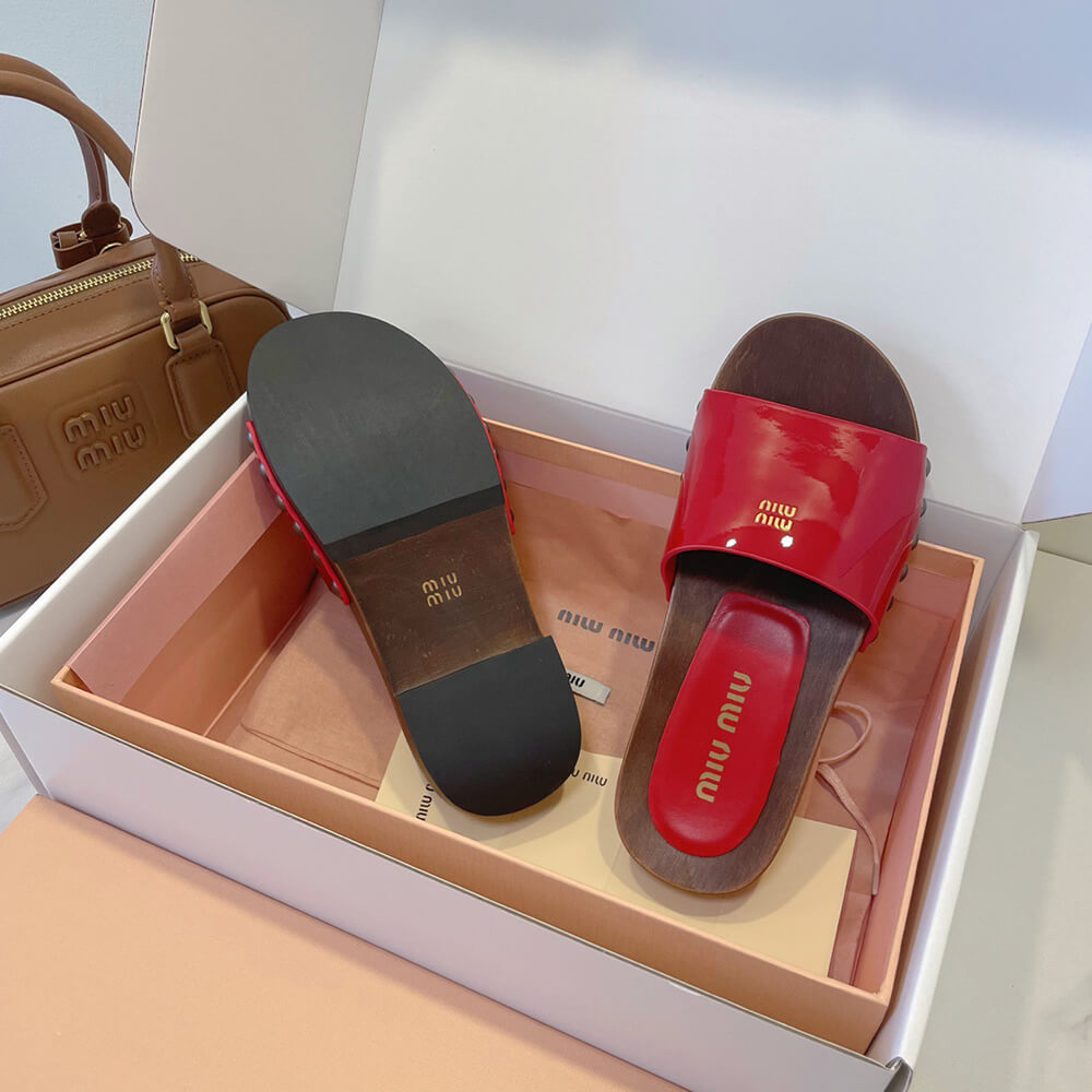 MiuMiu Patent leather clogs