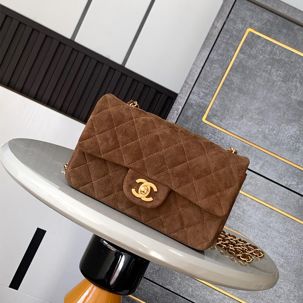 CHANEL SUEDE MINI FLAP BAG(HIGH-END GRADE)