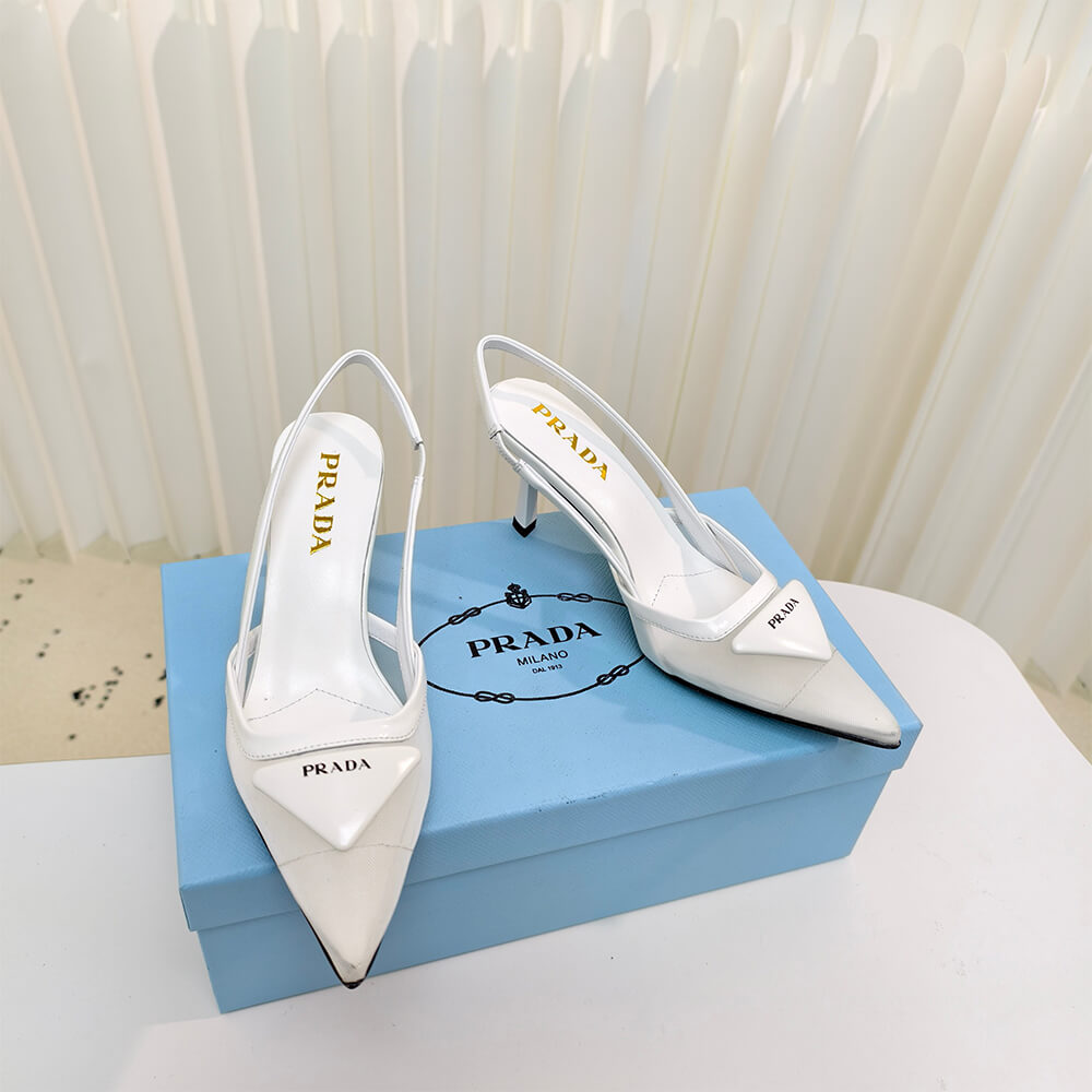 PRADA Mesh fabric slingback pumps